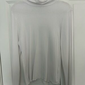 White Turtleneck Long Sleeve Top